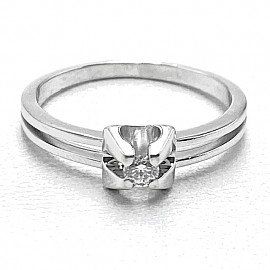 Каблучка з золота з білим діамантом 01-200817922