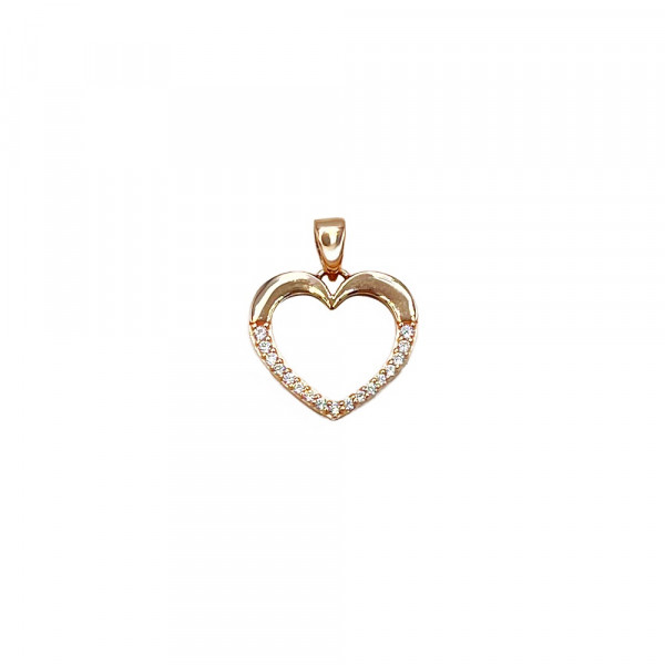 Кулон з золота у червоному кольорі з цирконом «Серце»