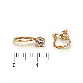 Сережки з золота червоного кольору з цирконом