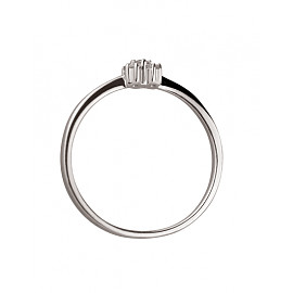 Каблучка з білого золота з білими діамантами