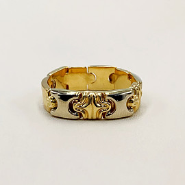 Золотое кольцо в желтом с белым цвете 01-200079623