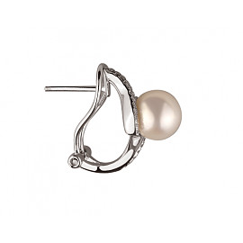 Сережки з золота з білими діамантами