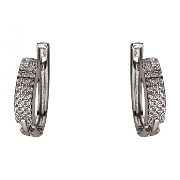 Серьги из красного золота с цирконом