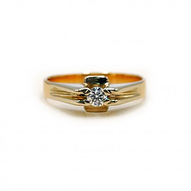 Кольцо из золота с белым бриллиантом 01-200254723