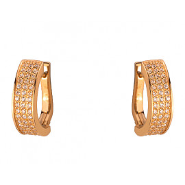 Серьги из красного золота с цирконом 01-200283123
