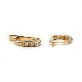 Серьги из золота в красном цвете с цирконом 01-200435423
