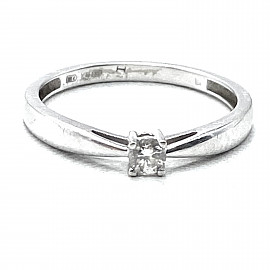 Кольцо из белого золота с желтым бриллиантом 01-200817923