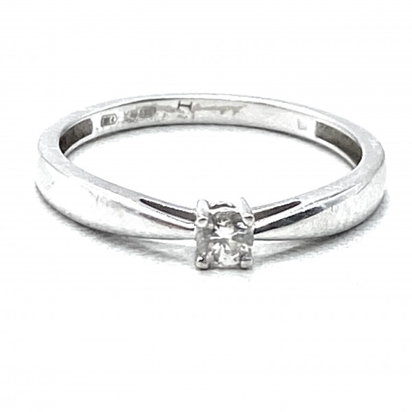 Кольцо из белого золота с желтым бриллиантом