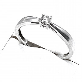 Кольцо из белого золота с желтым бриллиантом