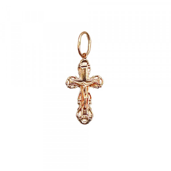 Хрестик з червоного золота
