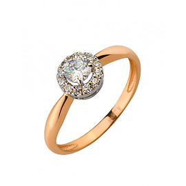 Золотое кольцо с цирконом 01-19109424