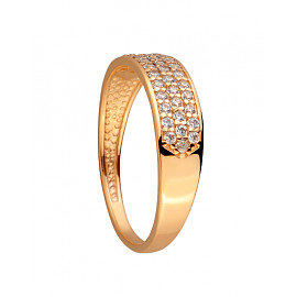 Кольцо из красного золота с цирконом