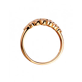 Каблучка з золота у червоному кольорі з цирконом