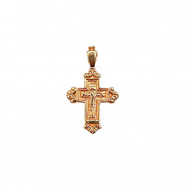 Золотой крестик красного цвета 01-200201424