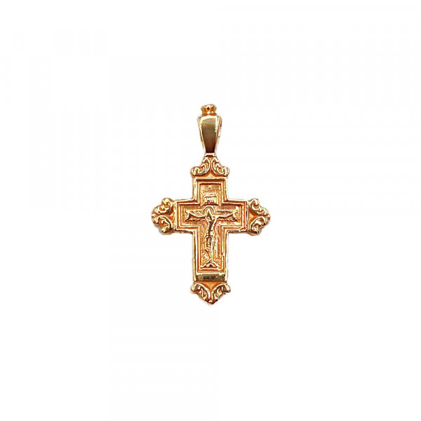 Золотой крестик красного цвета