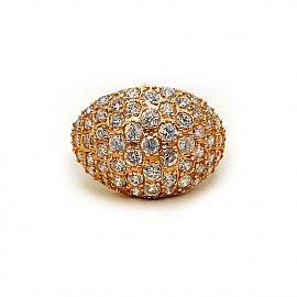 Кольцо из красного золота с цирконом 01-200214124