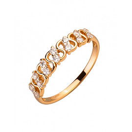 Кольцо из красного золота с цирконом 01-200220424