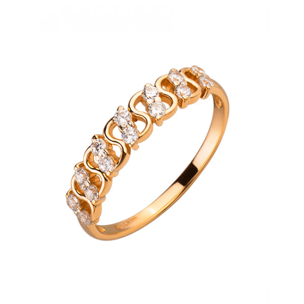 Кольцо из красного золота с цирконом