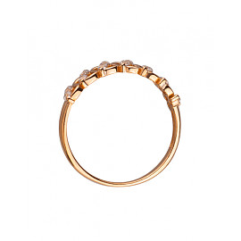 Кольцо из красного золота с цирконом