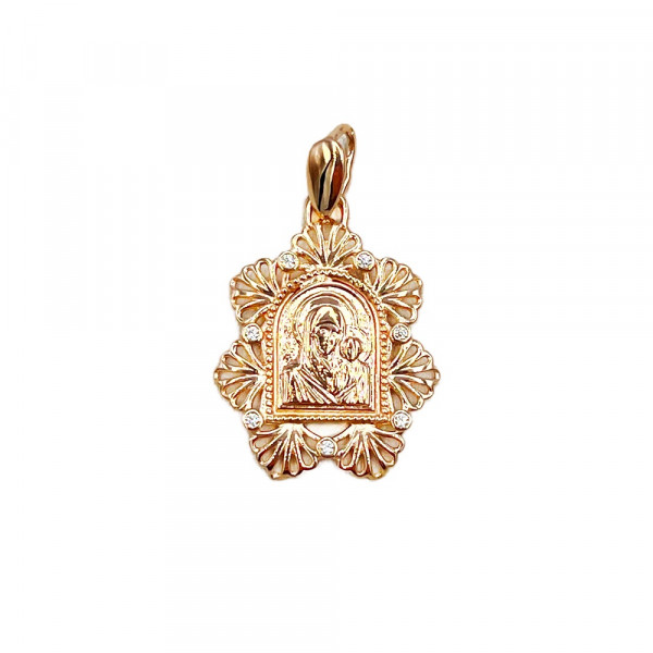 Кулон из красного золота с цирконом