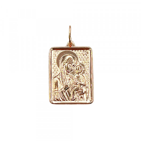 Золота ладанка у червоному кольорі