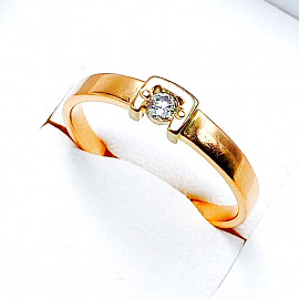 Каблучка з золота з білим діамантом