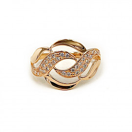 Каблучка з золота у червоному кольорі з цирконом 01-200799724