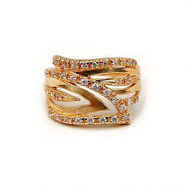 Золотое кольцо с цирконом 01-200799824