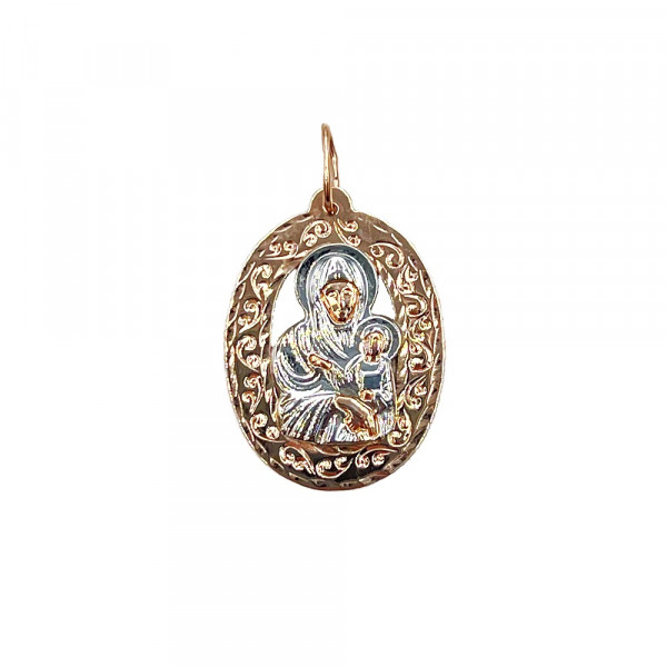 Золота ладанка червоного з білим кольору