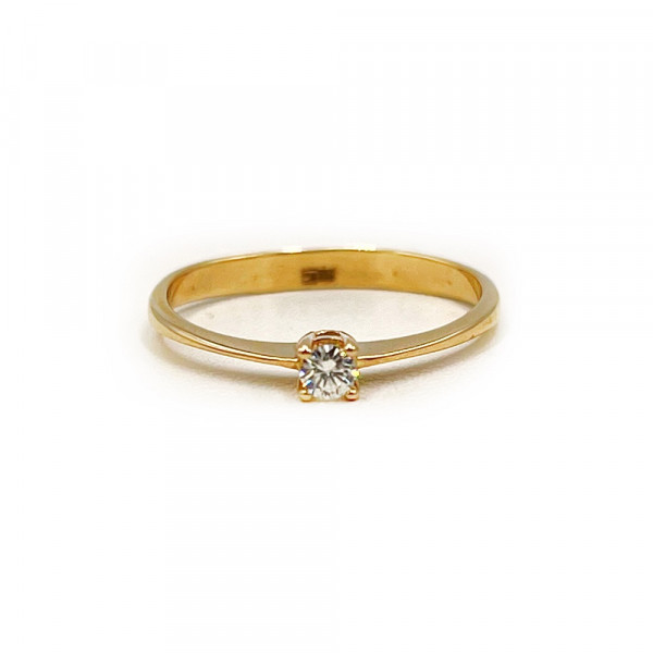 Кольцо из золота с желтым бриллиантом