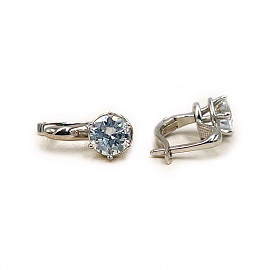 Серьги из белого золота с цирконом 01-200905024