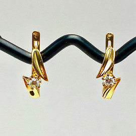 Серьги из золота с желтыми бриллиантами 01-200915124