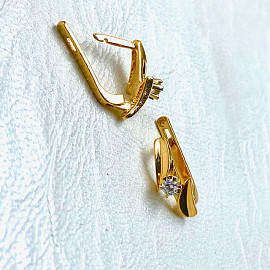 Серьги из золота с желтыми бриллиантами