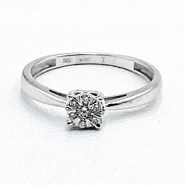 Золотое кольцо с белыми бриллиантами 01-19272825