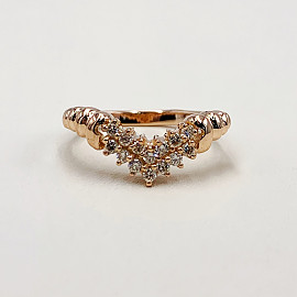 Золотое кольцо красного цвета с желтыми бриллиантами 01-200010625