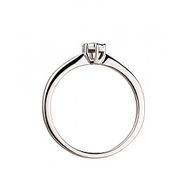 Кольцо из золота в белом цвете с белым бриллиантом