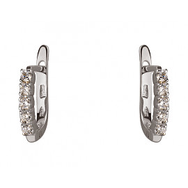 Серьги из белого золота с цирконом 01-200092625