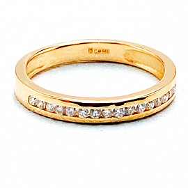 Золотое обручальное кольцо с белыми бриллиантами 01-200099425