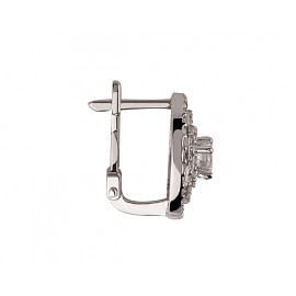 Серьги из золота белого цвета с цирконом