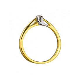Золотое кольцо с белым бриллиантом