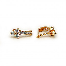 Сережки з золота з цирконом 01-200179025