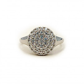 Каблучка з золота у білому кольорі з цирконом 01-200254725