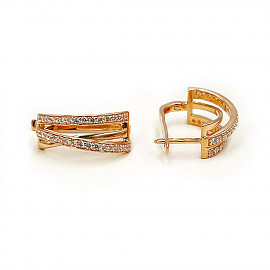 Сережки з золота з цирконом 01-200519225