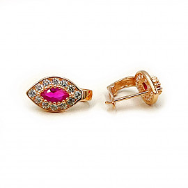 Серьги из золота в красном цвете с цирконом 01-200599825