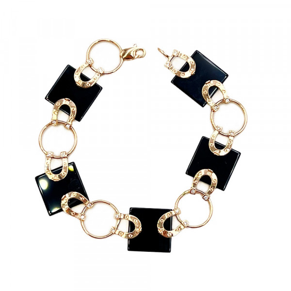 Золотой браслет с цирконом