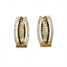 Серьги из желтого золота с цирконом 01-200764625