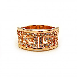Кольцо из золота в красном цвете с цирконом 01-200781825