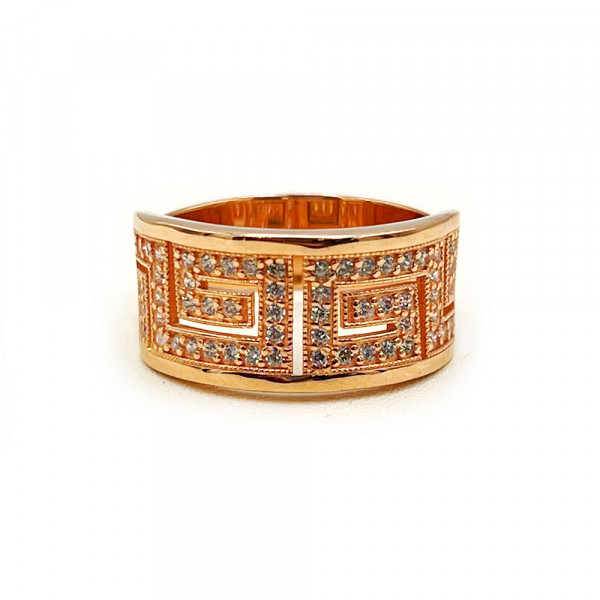 Каблучка з золота у червоному кольорі з цирконом