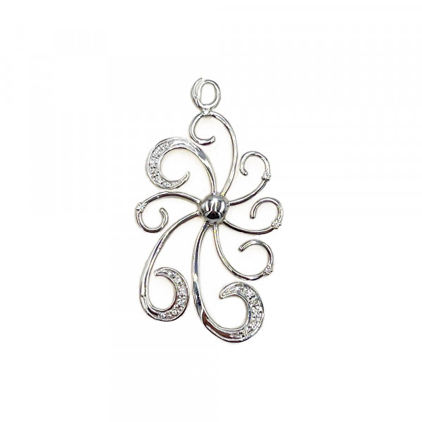 Золотий кулон у білому кольорі з білими діамантами