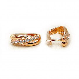 Серьги из красного золота с цирконом 01-200844425